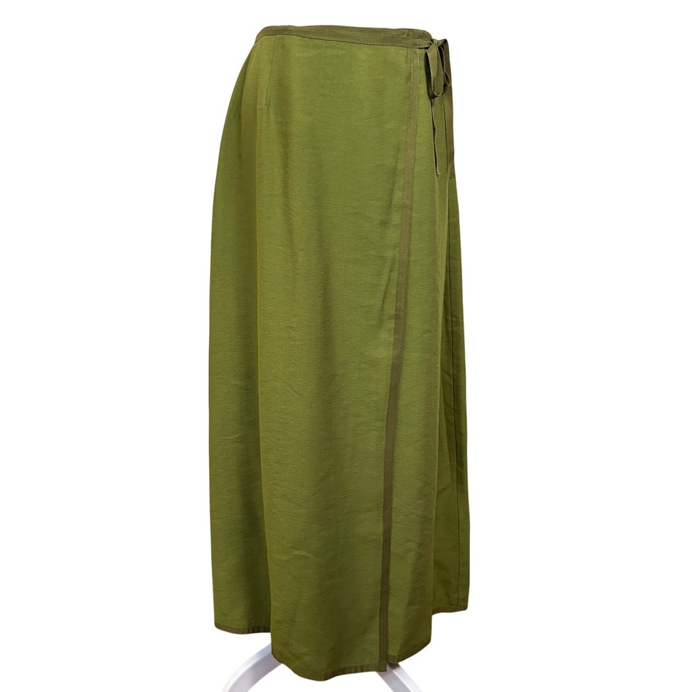Lili Wrap Maxi Skirt Summer M‎ Olive Boho Flowy Minimalist Beach